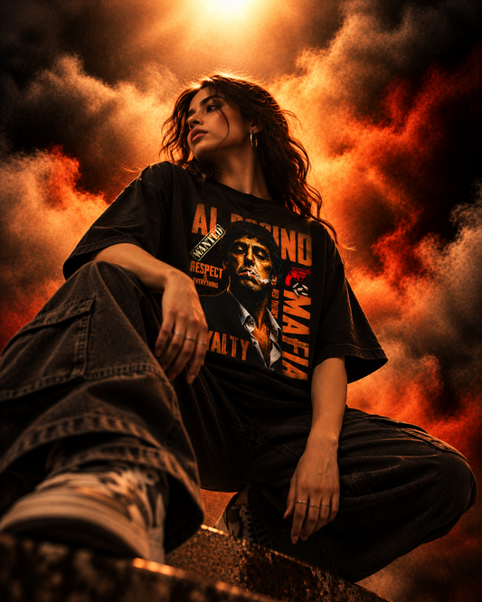 Mafia Code Oversized Graphic T-Shirt