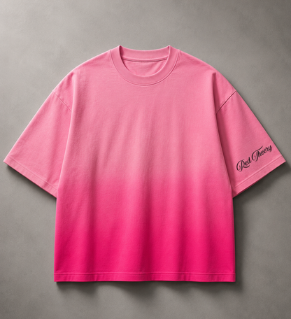 Pink Sunfade Ombré Boxy Fit Tee by RED THEORY