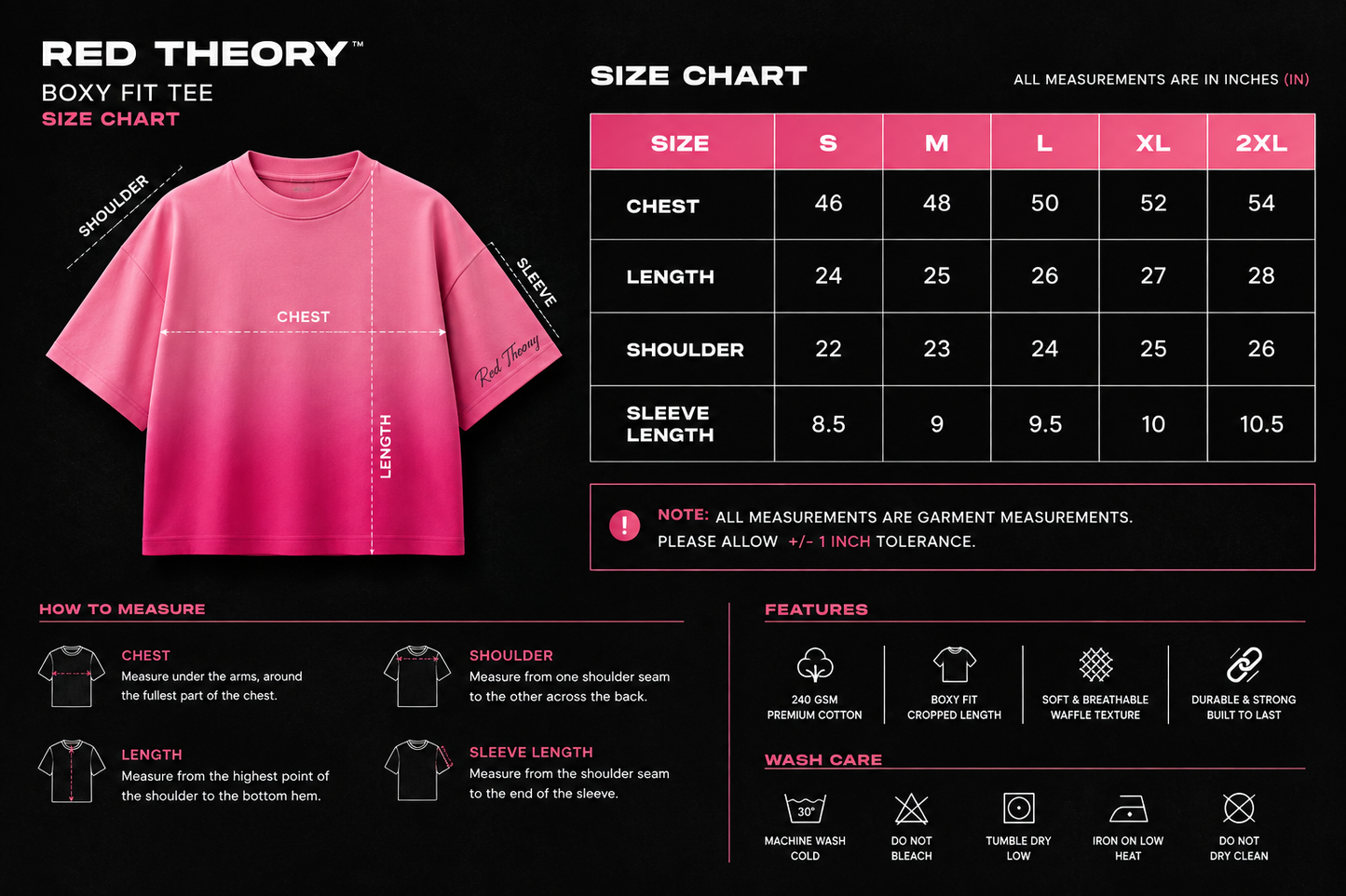 Pink Sunfade Ombré Boxy Fit Tee by RED THEORY